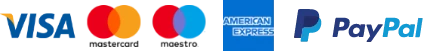 Card Types Accepted - Visa, Mastercard, American Express, Maestro