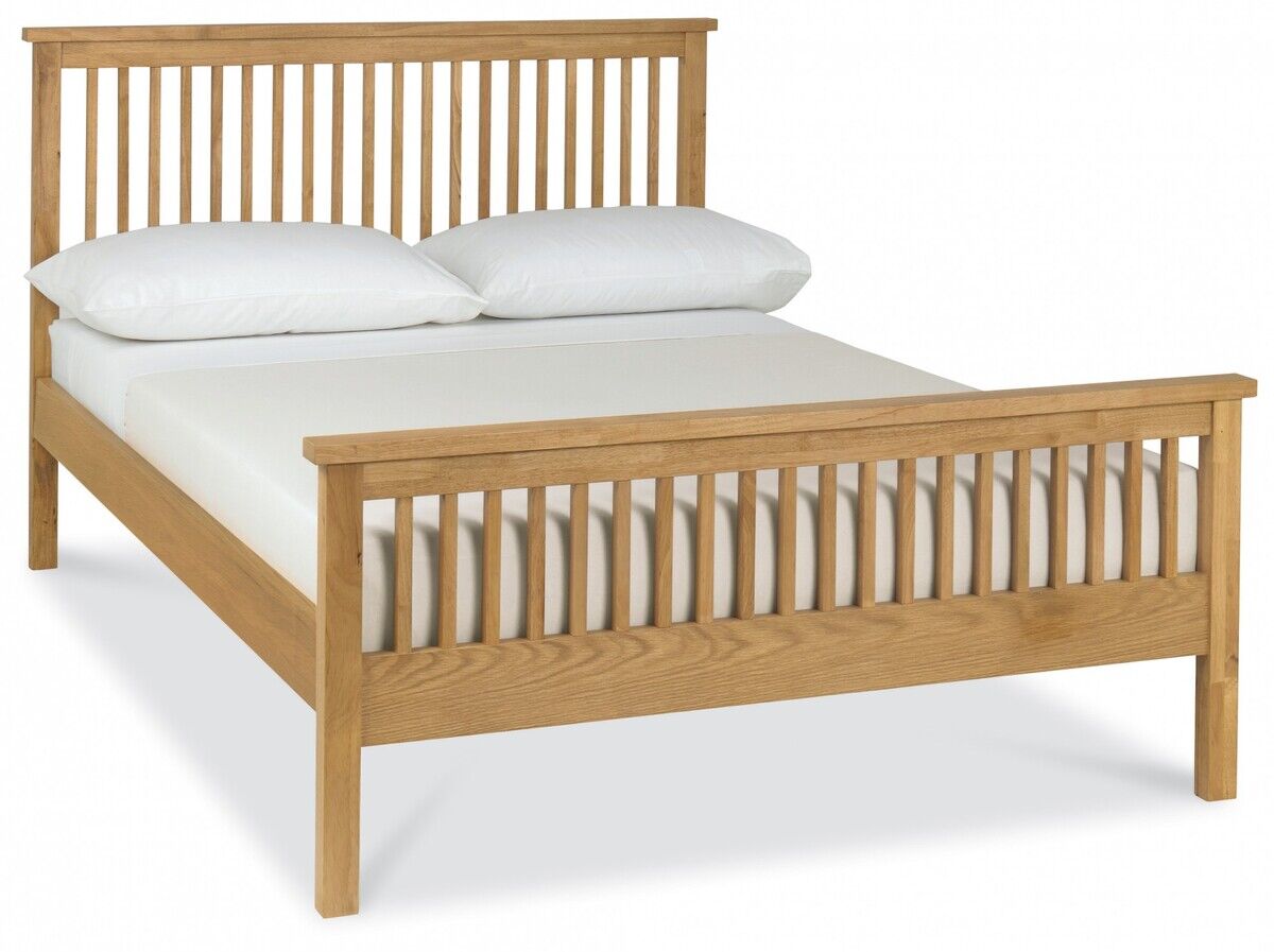 Atlanta Oak High foot end Wooden Bed Frames The Bed Specialist