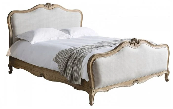 Chic Weathered and Cotton Linen Bed Frame