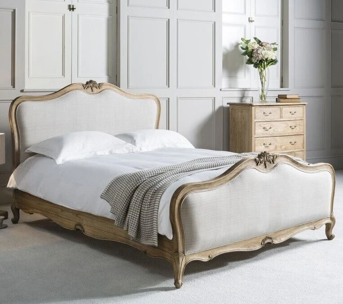 Chic Linen Upholstered Bed Frame